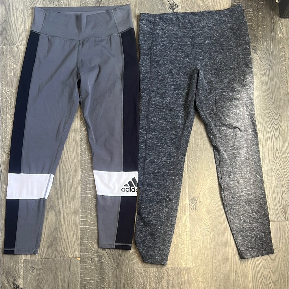 Adidas Gray and Black Leggings for Athletic Performance